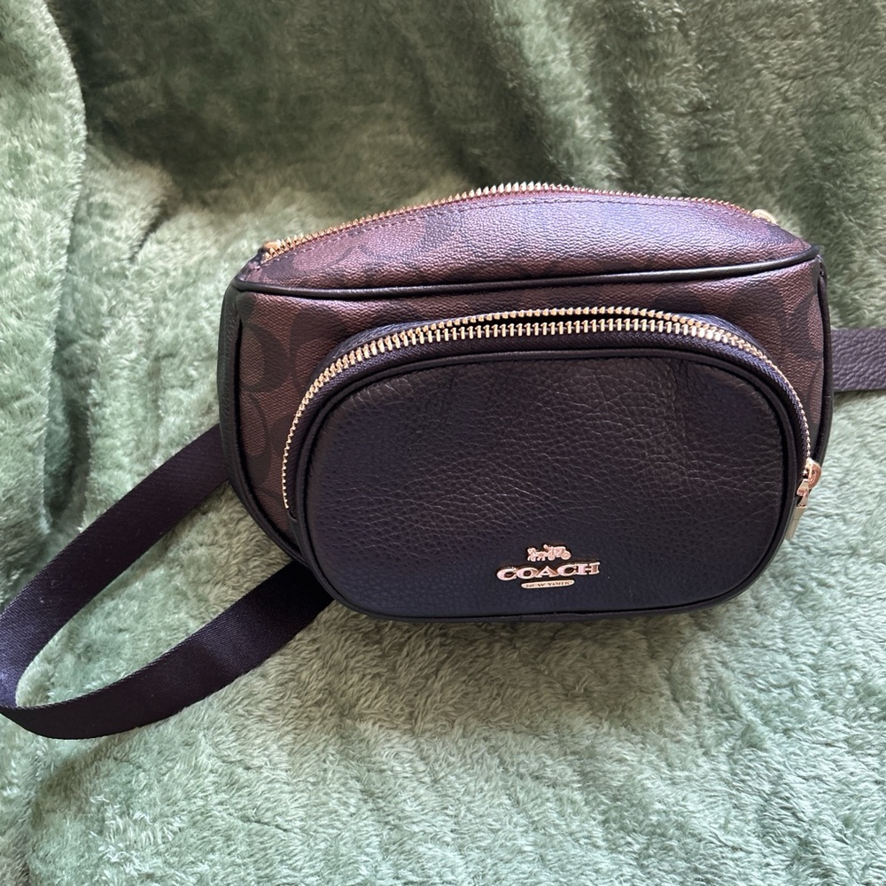 Coach Signature Brown and Black Bag